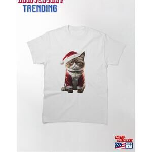 Grumpy Christmas Cat Classic Tshirt